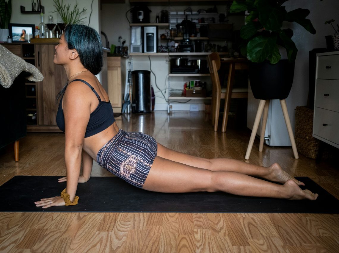 Asian woman doing yoga